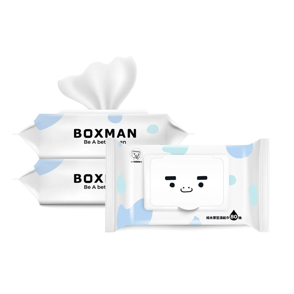 Boxman純水加蓋厚型濕紙巾80抽*4包組 歷史價格詳細信息