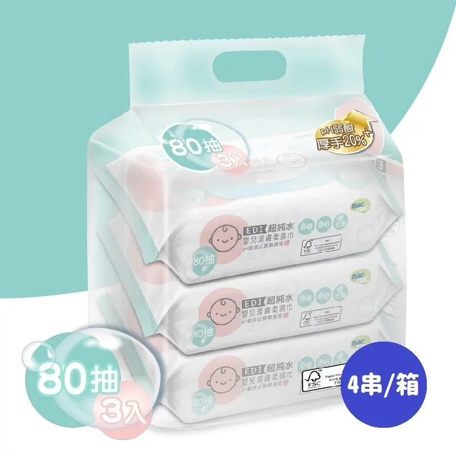【nacnac】EDI超純水濕巾(80抽*3包/串) 單串 歷史價格詳細信息