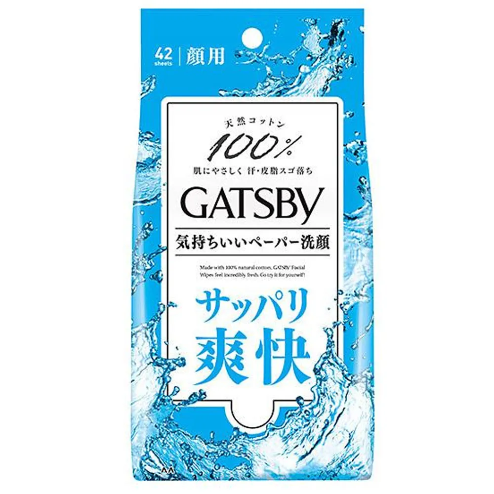 日本 GATSBY 潔面濕紙巾(玻尿酸)超值包42張/包 外出必備 潔淨清爽 懶人必備 歷史價格詳細信息