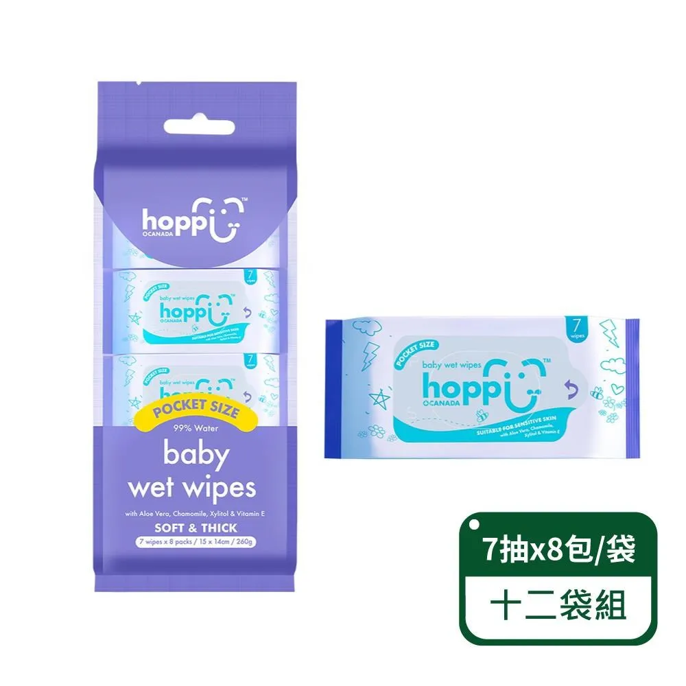 【Hoppi】純水嬰兒濕紙巾20抽隨身包；60包組 歷史價格詳細信息