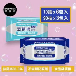 摩達客-立得清酒精擦濕巾(10抽經濟包*6入+90抽家庭號*3入)清潔防疫好幫手 歷史價格詳細信息