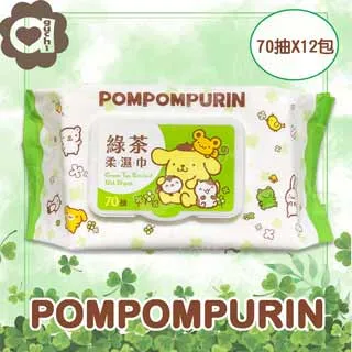 Sanrio 三麗鷗 布丁狗 綠茶有蓋柔濕巾/濕紙巾 (加蓋) 70 抽 X 16 包 特選水針布質地超柔軟 歷史價格詳細信息