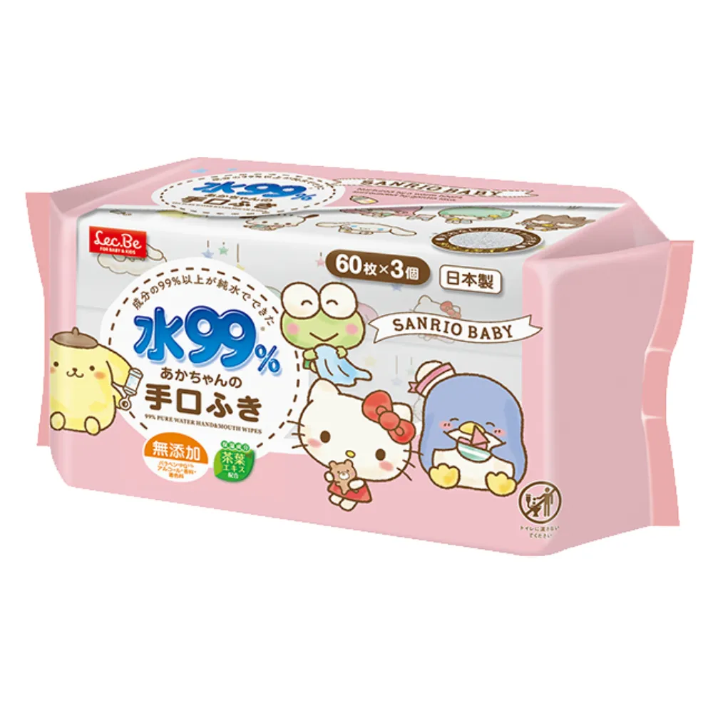 [日本LEC] 純水99%三麗鷗手口用濕紙巾60抽X3包入 歷史價格詳細信息