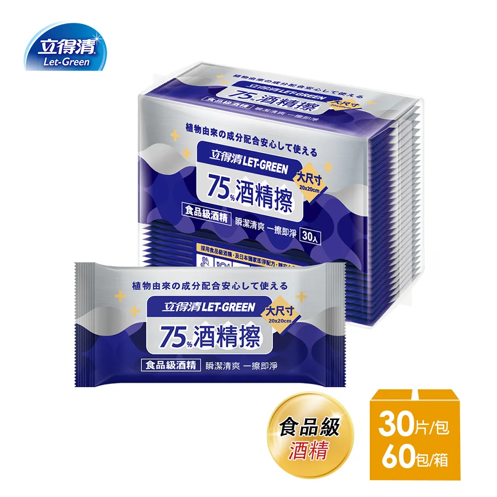 【立得清】75%酒 精 擦  大尺寸(單片30入x3包) 歷史價格詳細信息