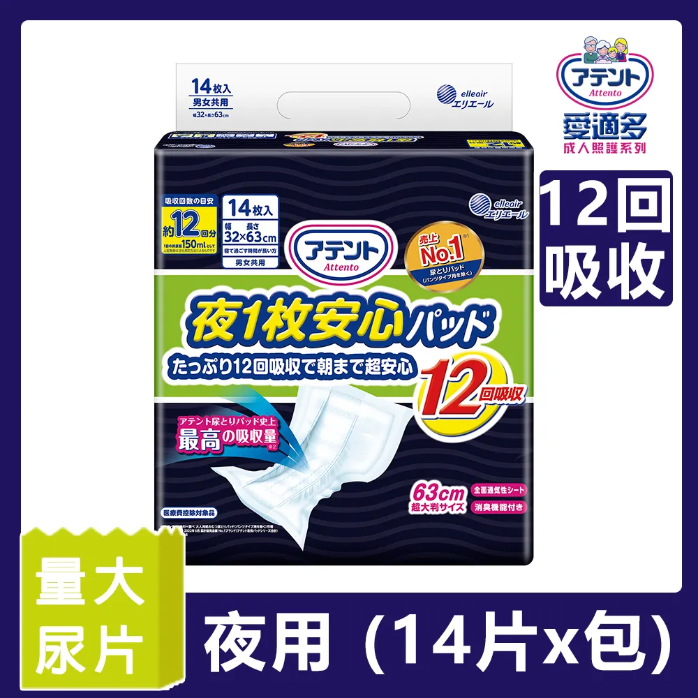 日本大王Attento愛適多 夜間超安心大量尿片_6回吸收(22片)x3包(箱購) 歷史價格詳細信息