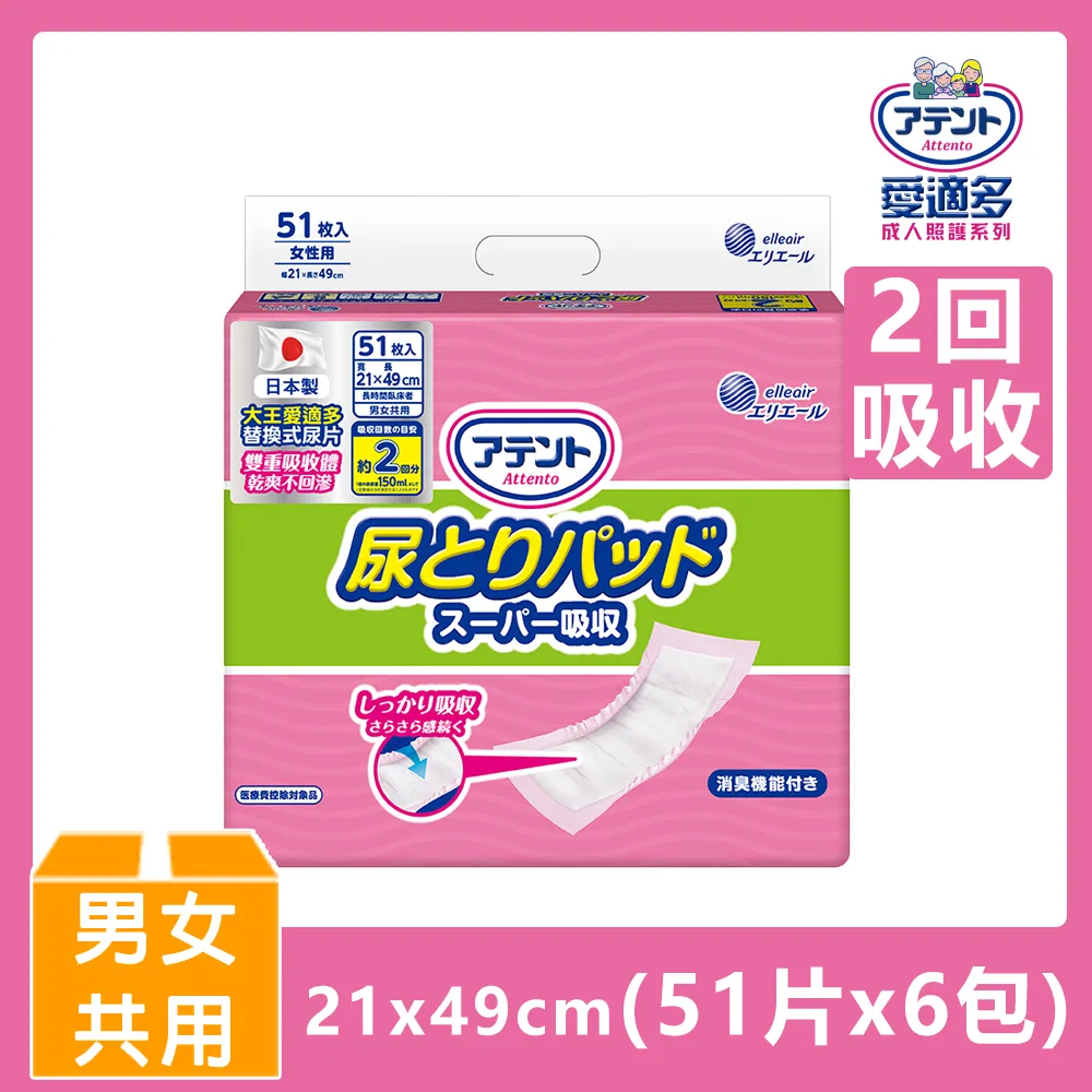 大王 Attento 防漏超吸收男女共用紙尿片 (57片/8包/箱)成箱出貨【杏一】 歷史價格詳細信息
