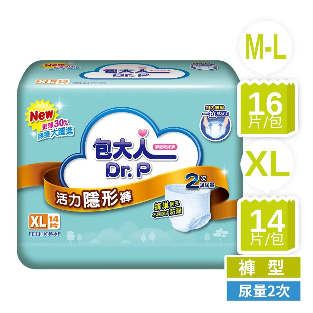 【包大人】活力隱形褲XL（14片/包） 歷史價格詳細信息