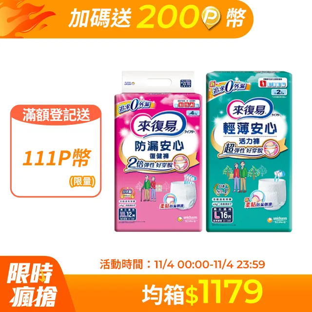 (任選兩箱組)來復易 輕薄安心活力褲 箱購 (M-XXL) 歷史價格詳細信息