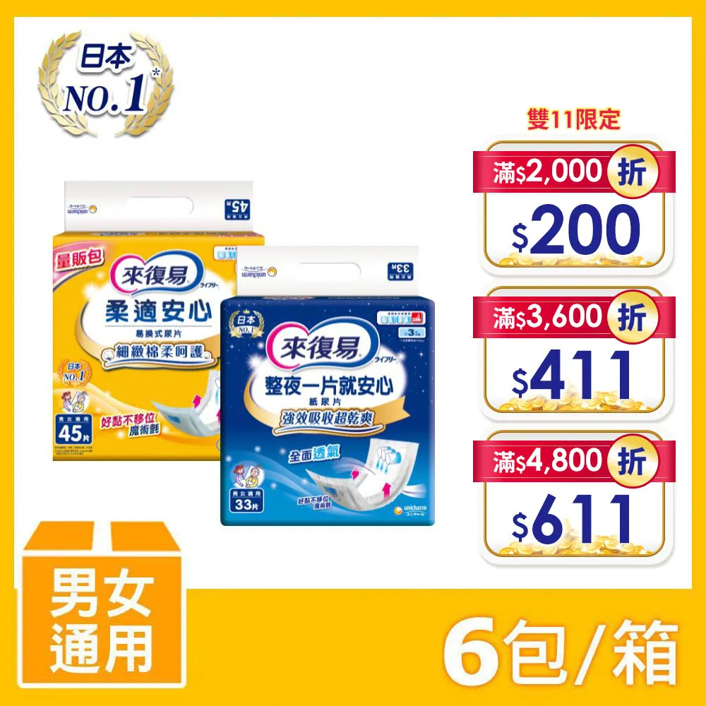 來復易 整夜一片超安心紙尿片 2箱(共252片/18包) 維康 (原臀部加寬超安心) 49x28cm 免運 限時促銷 歷史價格詳細信息