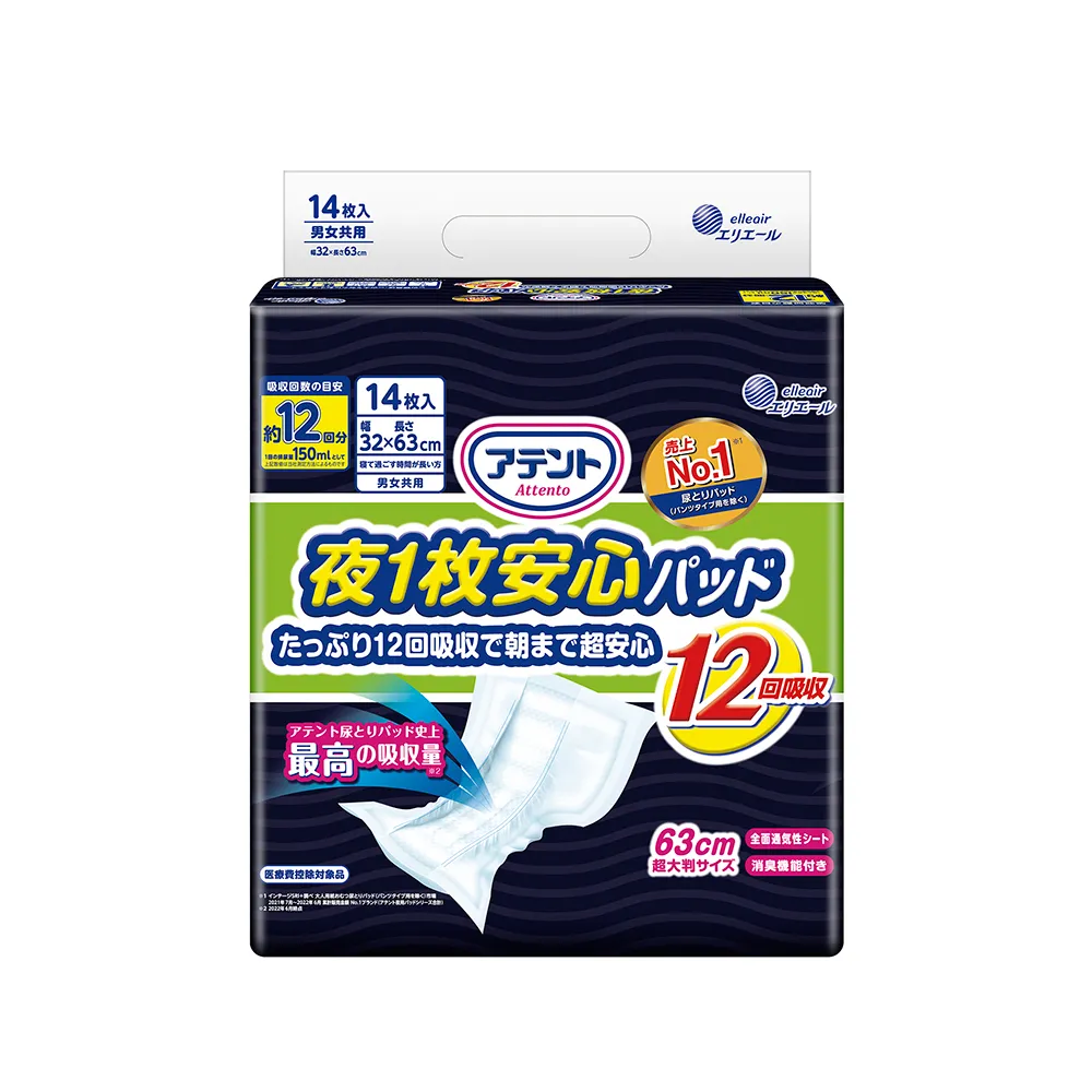 日本大王Attento愛適多 夜間超安心大量尿片_6回吸收(22片)x3包(箱購) 歷史價格詳細信息