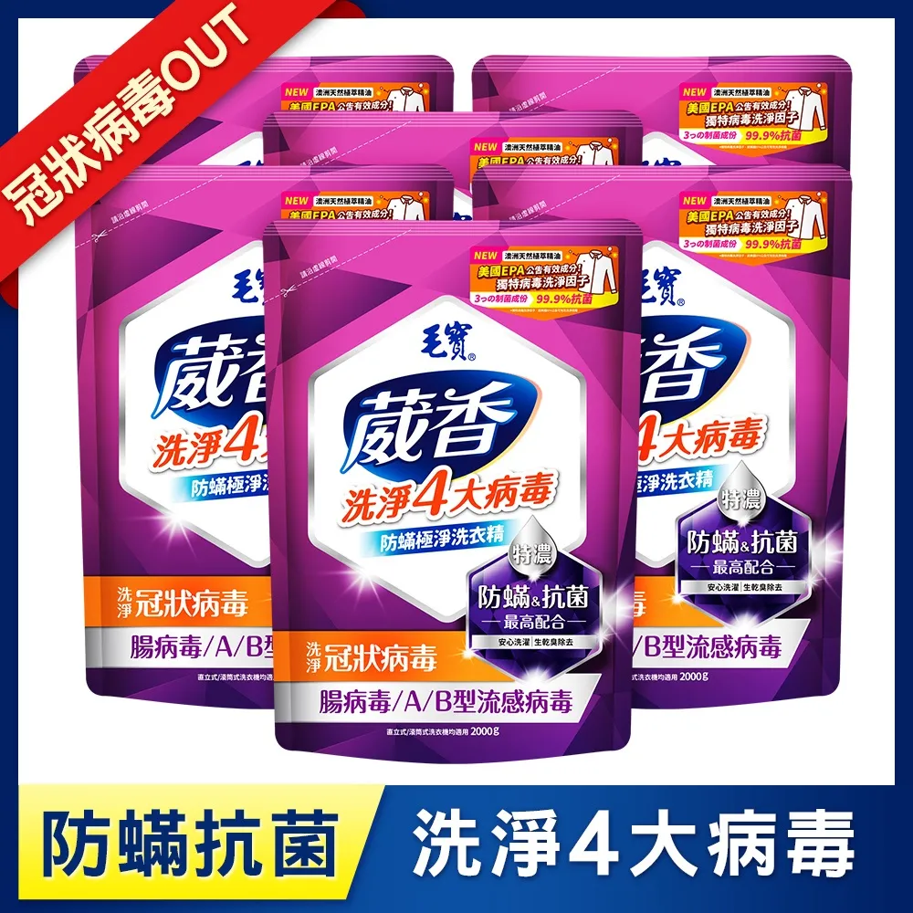 【毛寶】葳香抗菌洗衣精-防蟎極淨-補充包(2000g) 歷史價格詳細信息