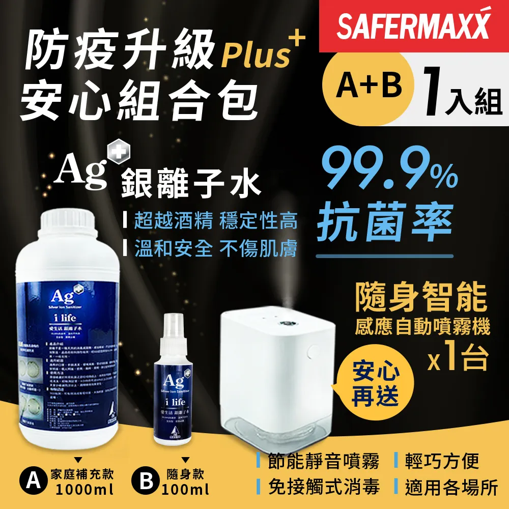 【SAFERMAXX】銀離子水抗菌噴霧組+贈感應自動噴霧機及防飛沫面罩 歷史價格詳細信息