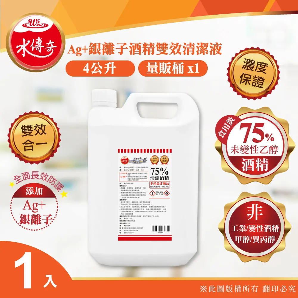 【水傳奇】次氯酸防護液 速效加強版20L(20公升大容量補充) 歷史價格詳細信息