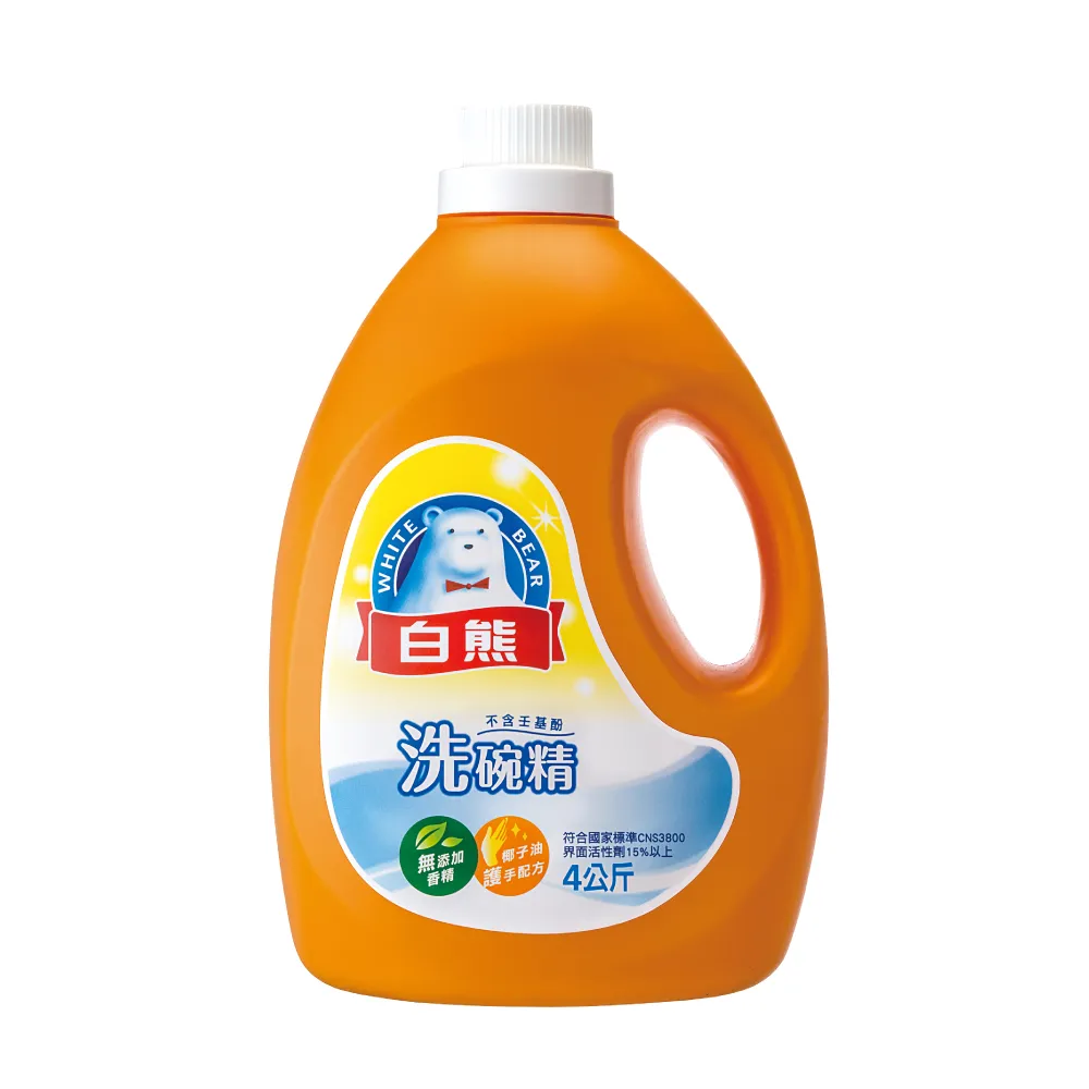 白熊 洗碗精4kg*4入/箱(深層去汙/溫和護手/無添加香精) 歷史價格詳細信息