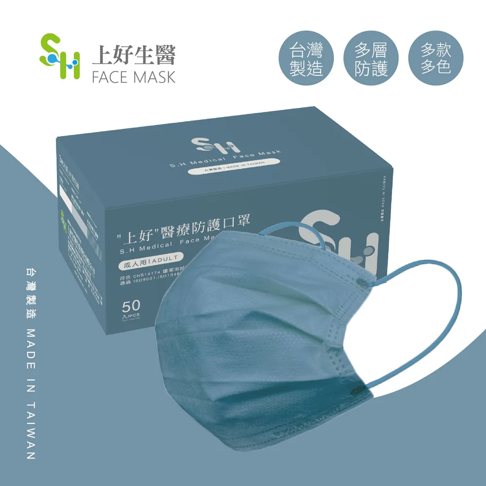 【上好生醫】成人｜霧藍｜10入裝 立體KF94醫療防護口罩 歷史價格詳細信息