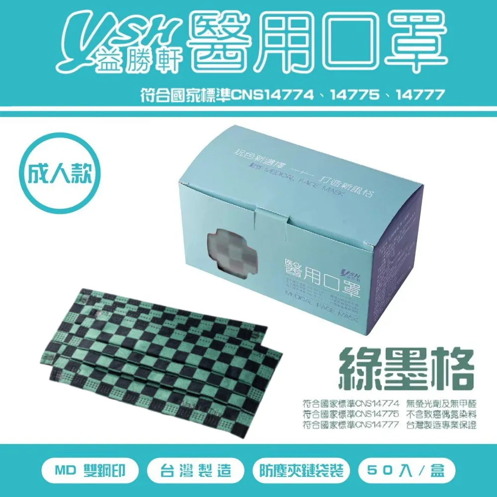 益勝軒 YSH 成人醫療口罩-牡丹紅(50入) 歷史價格詳細信息