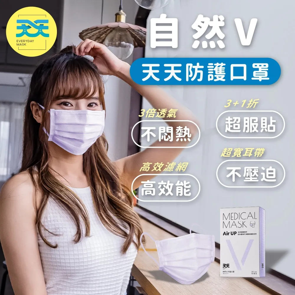 【天天平面醫用口罩】自然V 珍珠白 (適合較小臉型) 每盒20入 歷史價格詳細信息