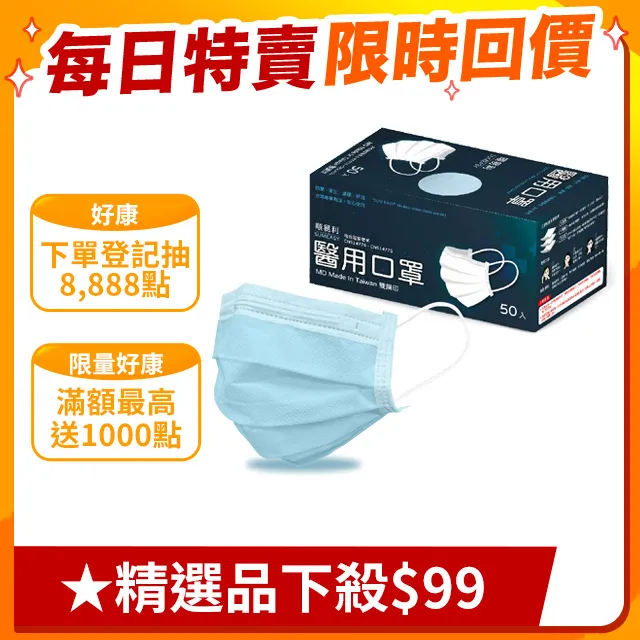 順易利醫用口罩 綠色 - 50入/盒 歷史價格詳細信息
