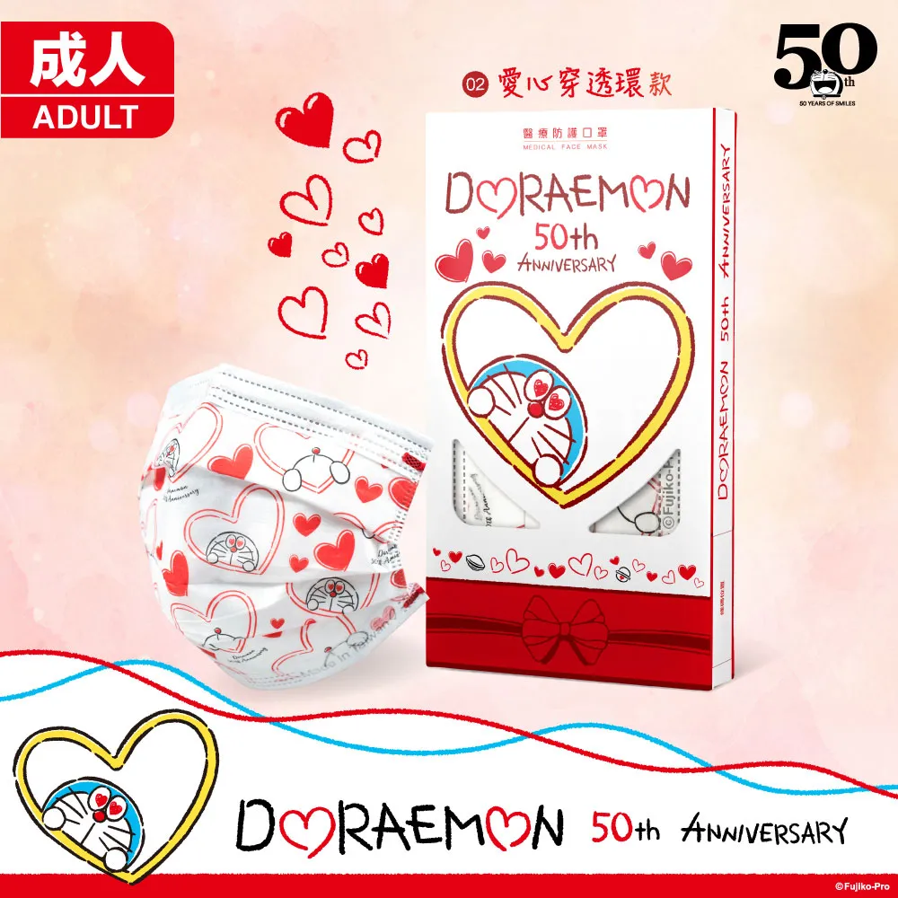 華淨醫 用口罩-哆啦A夢50週年-愛心放大燈-01-成人用(10片/盒) 歷史價格詳細信息