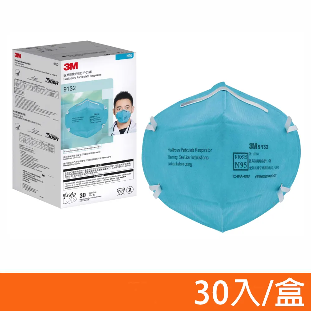 3M Nexcare 9132 醫用顆粒物防護口罩 N95 (藍色) 30入/盒 歷史價格詳細信息