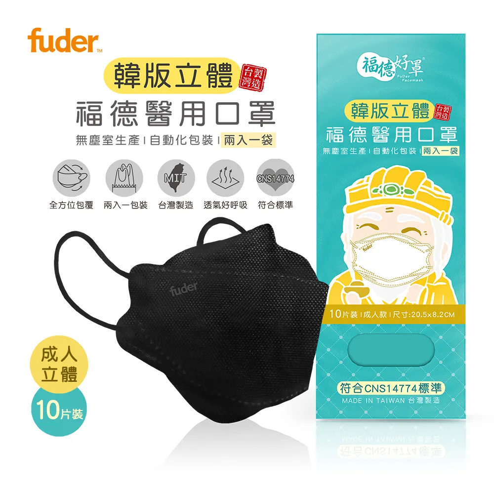 【福德好罩】立體醫 用口罩｜韓版4D 類KF94｜紳士藍10入/盒 歷史價格詳細信息