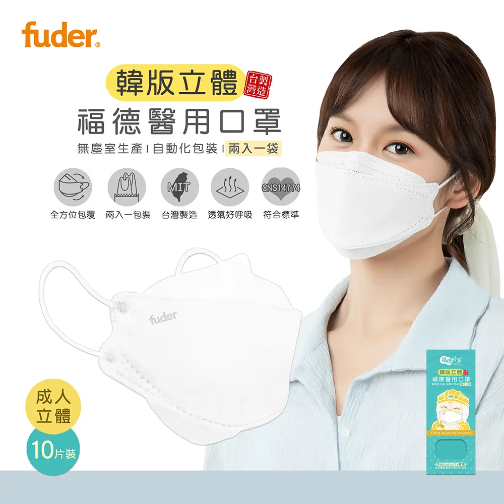 【福德好罩】立體醫 用口罩｜韓版4D 類KF94｜紳士藍10入/盒 歷史價格詳細信息