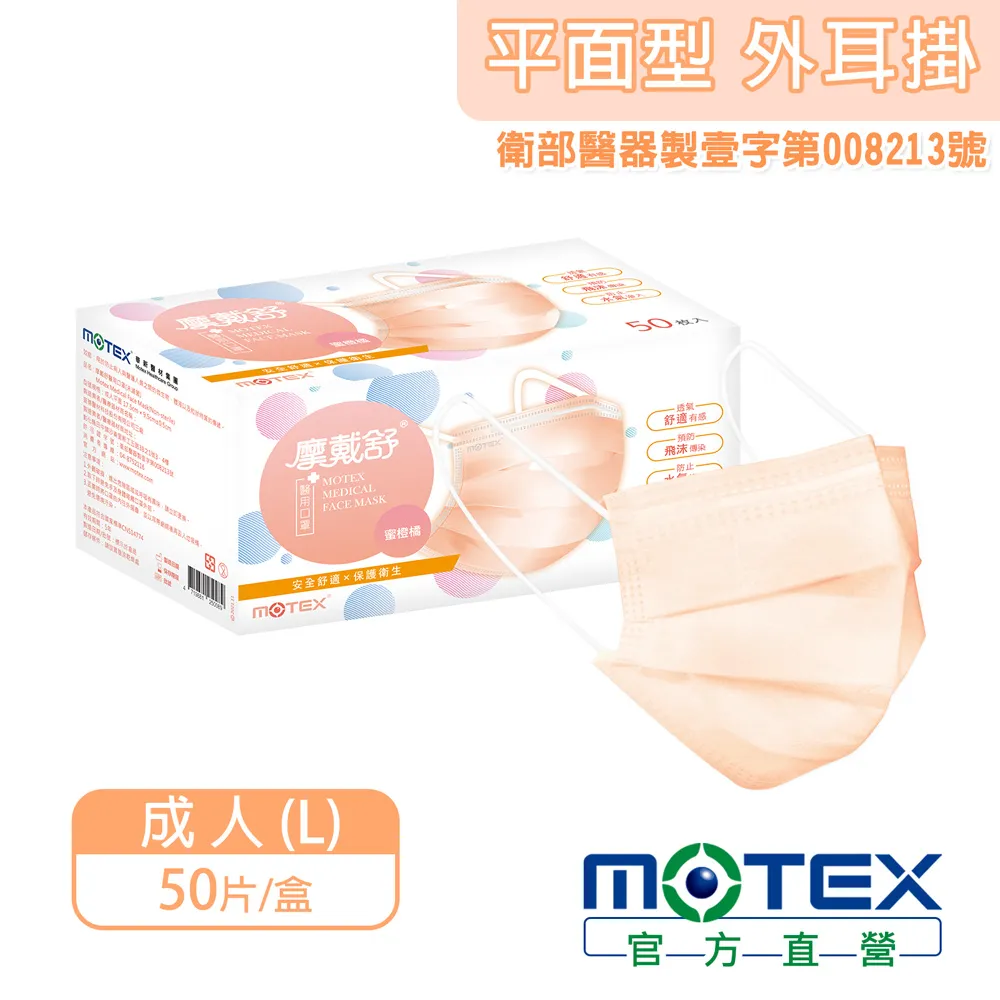 【MOTEX 摩戴舒】醫用口罩 蜜橙橘(50片/盒) 歷史價格詳細信息