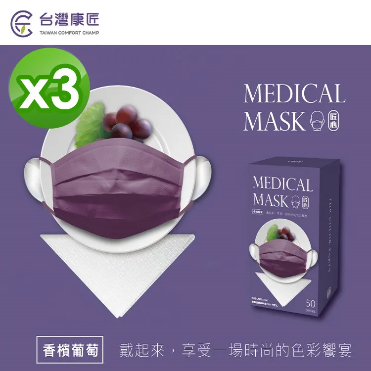 【匠心-三層平面醫用口罩-M尺寸】兒童款 藍色-適合大童★2盒組 歷史價格詳細信息