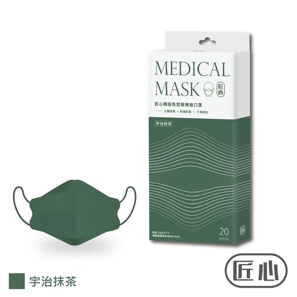 匠心韓版魚型醫療級口罩(香檳葡萄)20入【小北百貨】 歷史價格詳細信息