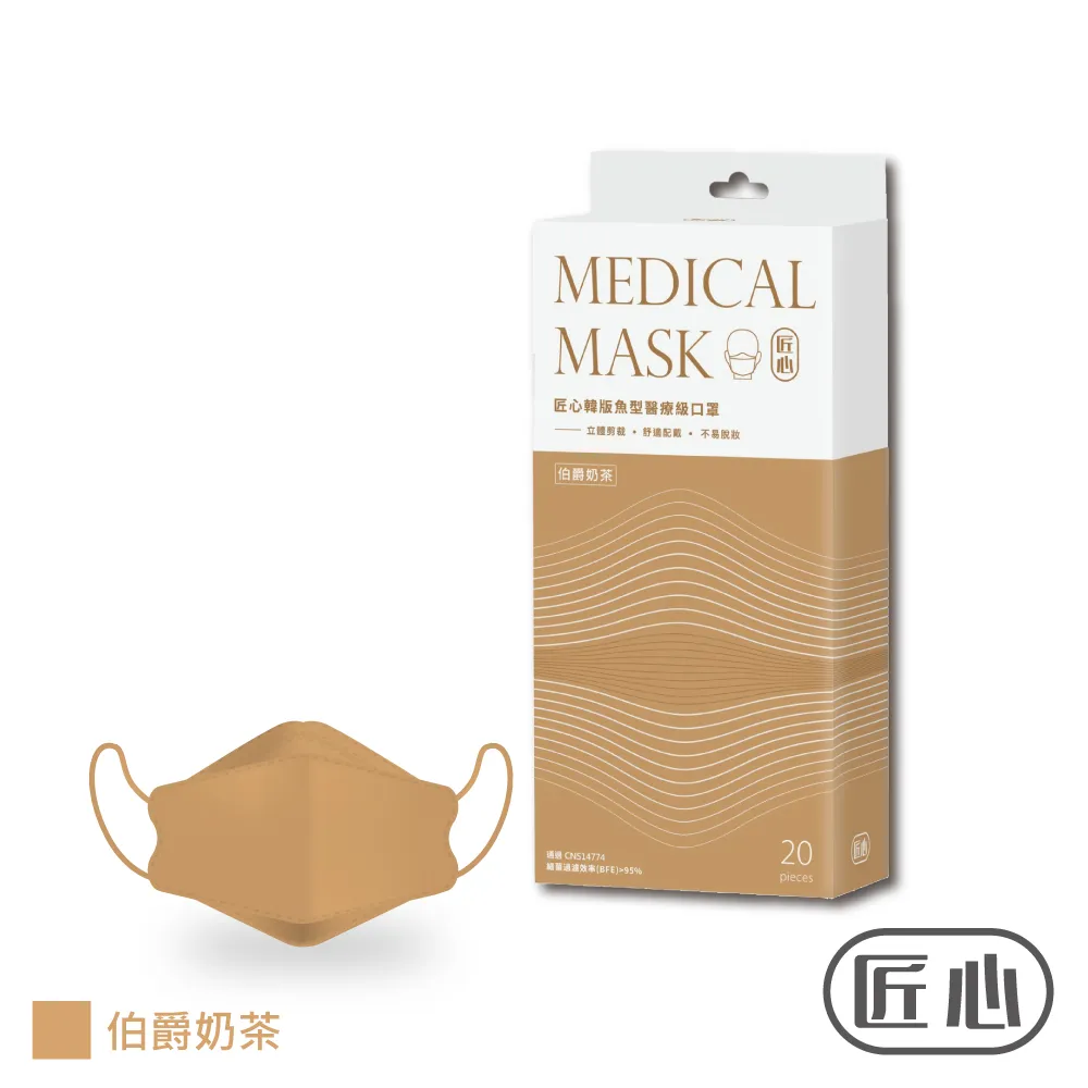 匠心韓版魚型醫療級口罩(香檳葡萄)20入【小北百貨】 歷史價格詳細信息