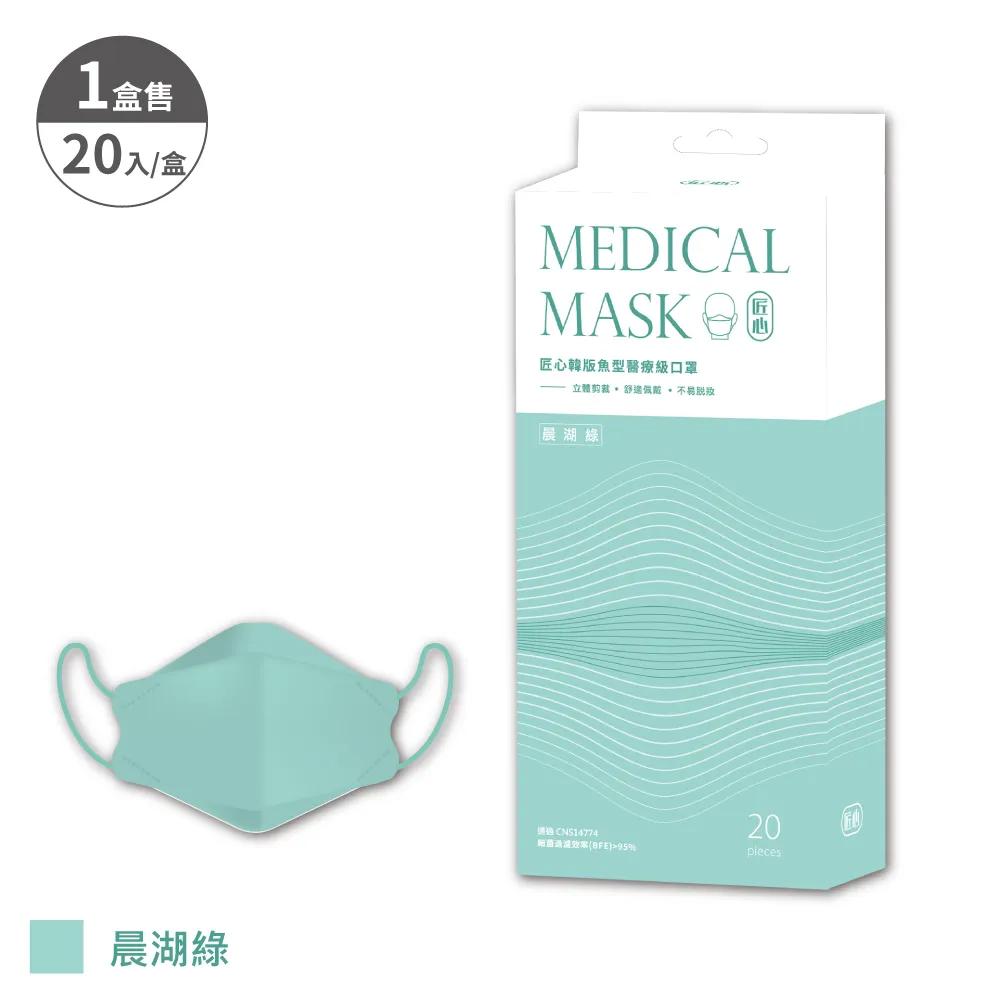 匠心韓版魚型醫療級口罩(香檳葡萄)20入【小北百貨】 歷史價格詳細信息