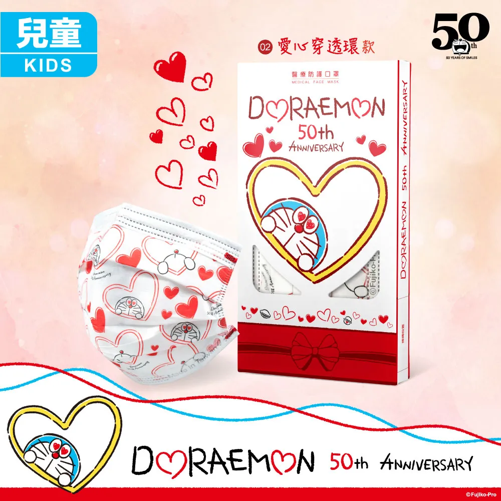 華淨醫 用口罩-哆啦A夢50週年-愛心放大燈-01-成人用(10片/盒) 歷史價格詳細信息