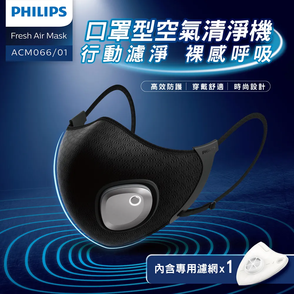 【Philips 飛利浦】 智能口罩 ★超值組★口罩型空氣清淨機(行動濾淨，裸感呼吸) 歷史價格詳細信息