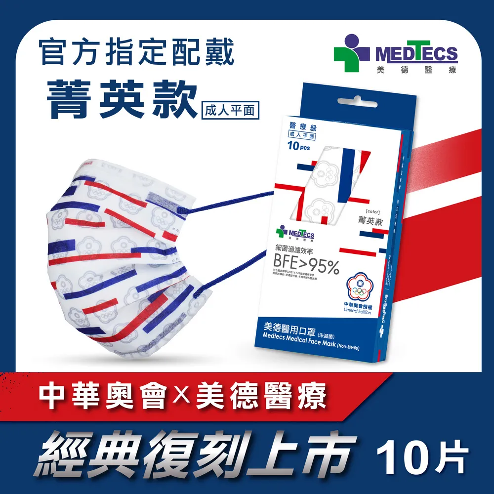 美德醫用口罩(未滅菌) 成人平面 紅吱吱 10片/盒 歷史價格詳細信息