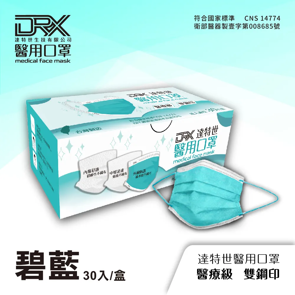 【DRX 達特世】醫用2-4兒童立體口罩-(淺藍50片/盒) 歷史價格詳細信息