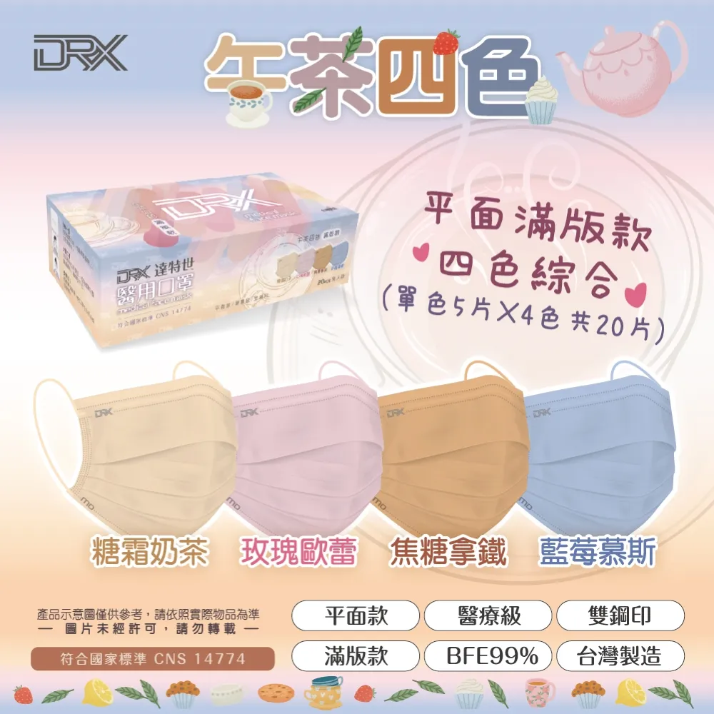 【DRX達特世】平面成人羽量級醫用口罩-輕薄款透氣 30入/盒 洋香橘 歷史價格詳細信息