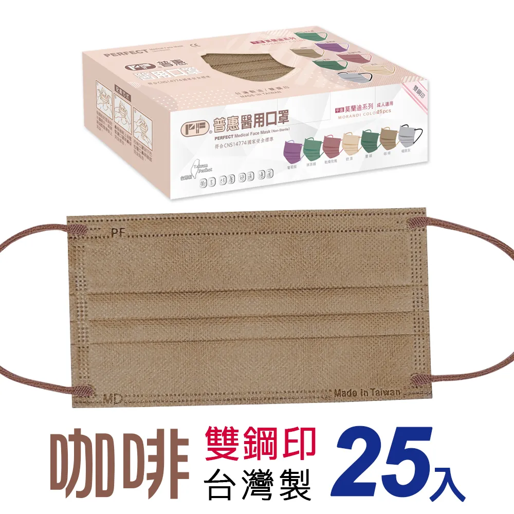 【普惠醫工】成人用口罩 孔雀綠(黑邊) 25片/盒 歷史價格詳細信息