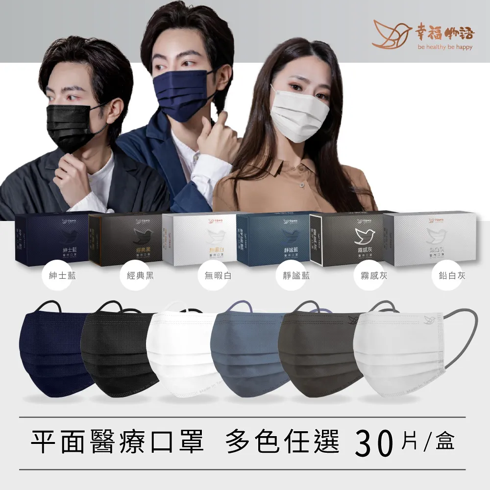 【幸福物語】成人3D醫用口罩-無暇白＋沁藍耳繩（10入/盒） 歷史價格詳細信息