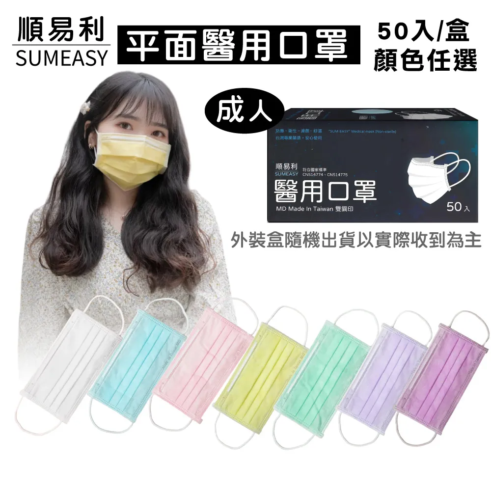 順易利 成人醫 用 口 罩 50片/盒 (1盒) 天空藍 歷史價格詳細信息