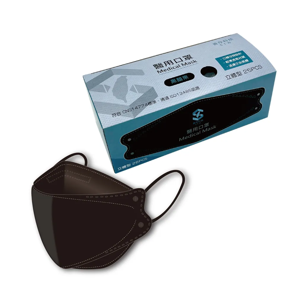 善存 成人立體4D魚嘴型 醫用口罩 25入/盒 白玉珍珠/焦糖奶茶/黑醋栗/藍莓優格 四款可選 大樹 歷史價格詳細信息