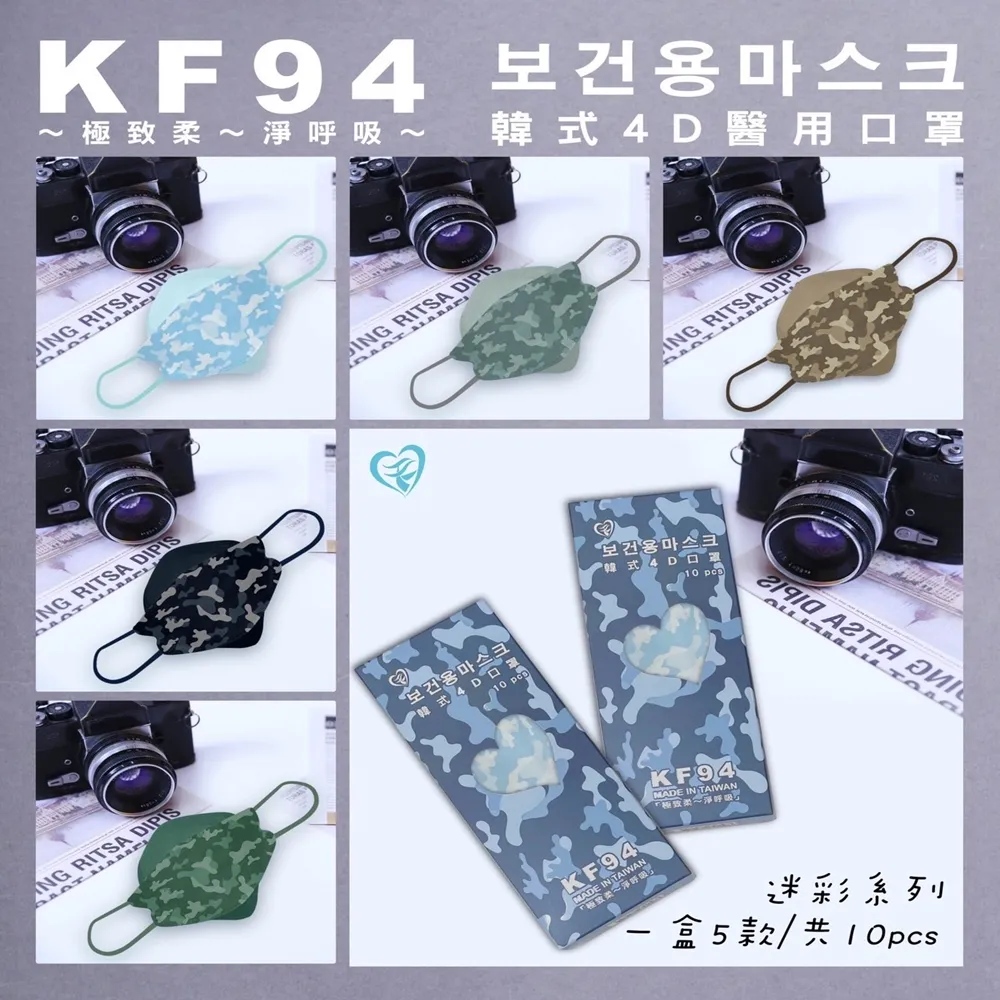 【盛籐】韓式4D成人醫用口罩 KF94莫蘭迪色系-咖啡 10入/盒 歷史價格詳細信息