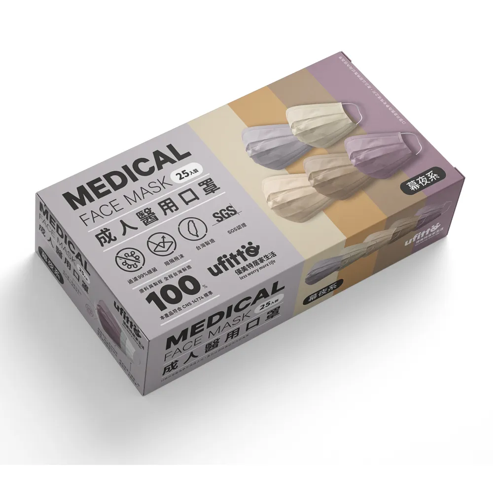 善存 醫用口罩(未滅菌)(雙鋼印)-優美特成人平面 夏日系(25入/盒) 歷史價格詳細信息