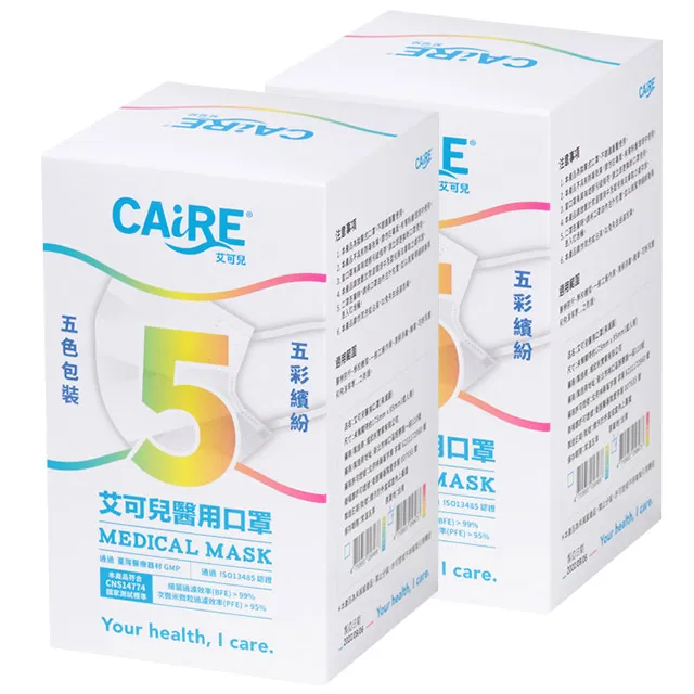 CAiRE艾可兒 五彩繽紛醫 用口罩 (50片盒) 6入組 歷史價格詳細信息