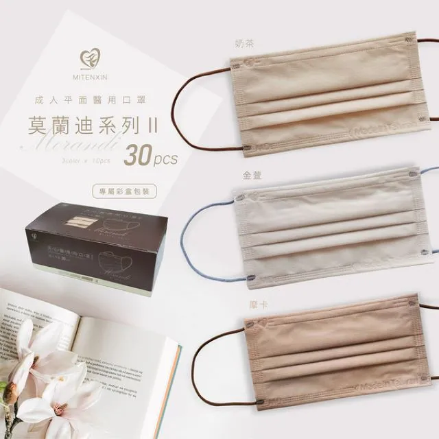 【天心】莫蘭迪III系列-成人平面醫療用口罩(莫蘭迪滿版 3款各10片共30片/盒) 歷史價格詳細信息