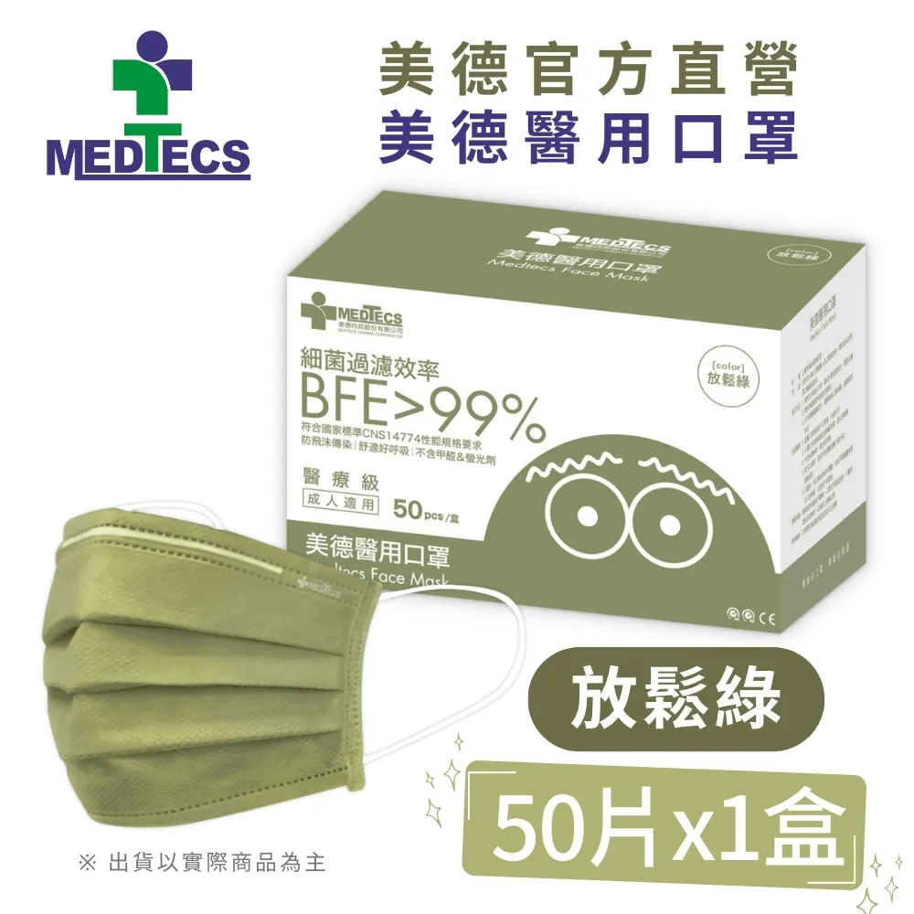 美德醫用口罩 放鬆綠 50入 (未滅菌) 歷史價格詳細信息