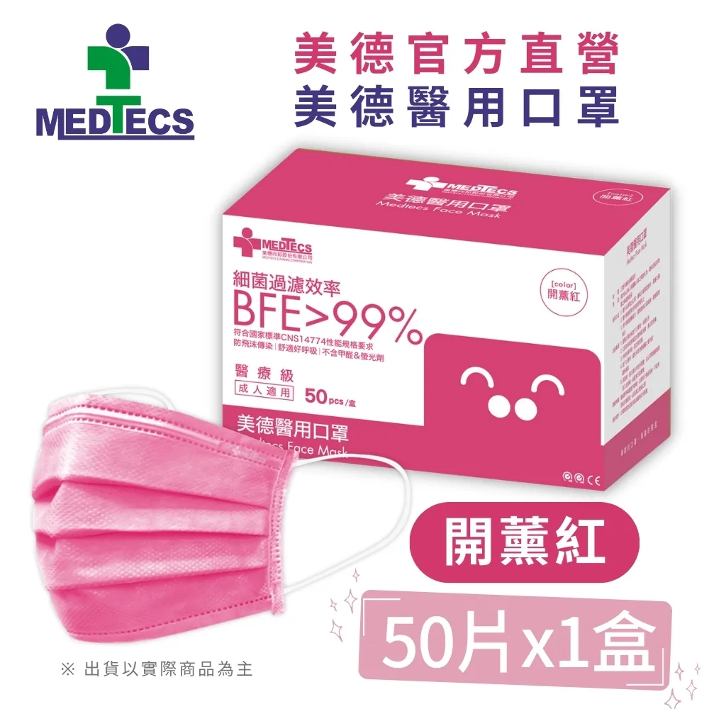 美德醫用口罩 開薰紅 50入 (未滅菌) 歷史價格詳細信息