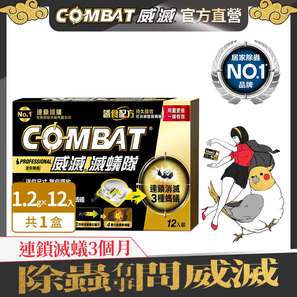 COMBAT 威滅滅蟻隊 5重連鎖_迷你無痕（愛美松配方）1.2gx12入 歷史價格詳細信息