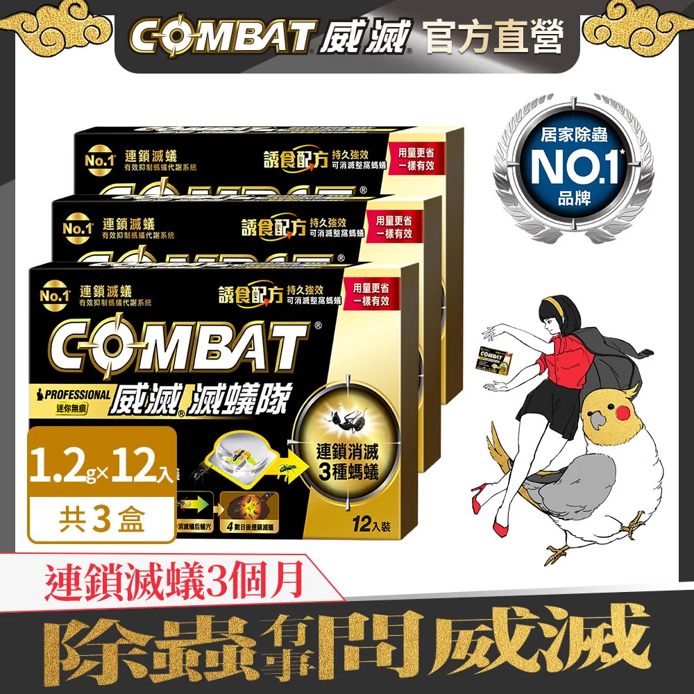 COMBAT 威滅滅蟻隊 5重連鎖_迷你無痕（愛美松配方）1.2gx12入 歷史價格詳細信息