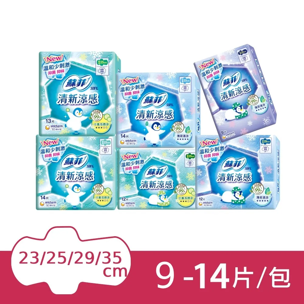 蘇菲清新涼感衛生棉(薄荷)(23cm) | 12 片 #4710054175116 歷史價格詳細信息