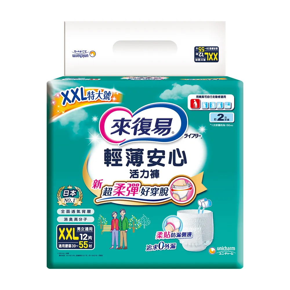 來復易 輕薄安心活力褲 成人紙尿褲 M~XL x4包/箱 箱購 現貨 歷史價格詳細信息